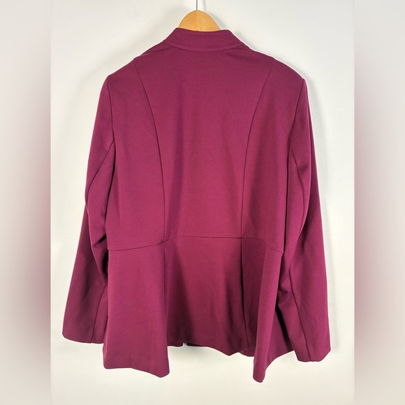 Lane Bryant Blazer Jacket Plum Ponte Full Zip Up Peplum Workwear Career NWT - Picture 7 of 7